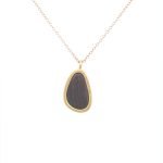 22K Gold Wrapped Free Form Australian Opal Necklace