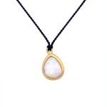 22K Gold Framed Free Form Australian Opal Necklace
