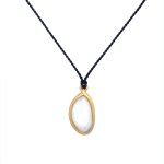 22K Gold Framed Free Form Australian Opal Necklace