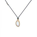 22K Gold Framed Free Form Australian Opal Necklace