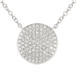 14k White Gold Diamond Circle Necklace
