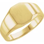 14K Yellow Octagon Signet Ring