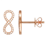 14k Rose Gold Diamond Stud Earrings