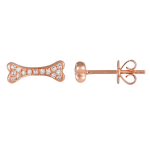 14k Rose Gold Diamond Stud Earrings