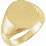 14K Yellow Oval Signet Ring