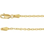 14K Yellow 2 mm Diamond-Cut Cable 18″ Chain