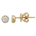 14k Yellow Gold Diamond Stud Earrings