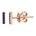 14k Rose Gold Sapphire Line Stud Earrings