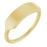 14K Yellow Geometric Signet Ring