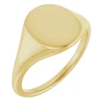 14K Yellow Oval Signet Ring