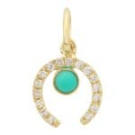 14k Yellow Gold Diamond Necklace Charm