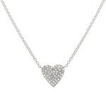 14k White Gold Diamond Heart Necklace