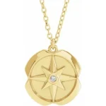14K Yellow Gold Diamond Celestial Medallion Necklace