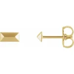 14K Yellow Gold Geometric Stud Earrings