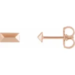 14K Rose Gold Geometric Stud Earrings