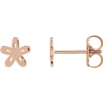 14K Rose Floral Earrings
