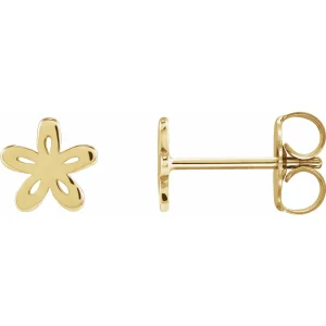 14k Yellow Gold Butterfly Diamond Huggie Earrings