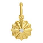 14k Yellow Gold Diamond Necklace Charm