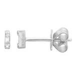14k White Gold Bar Diamond Stud Earrings