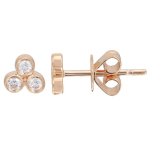 14k Rose Gold Diamond Stud Earrings