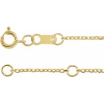 14K Yellow Adjustable Diamond-Cut Cable Chain