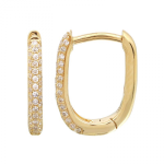 14k Yellow Gold Diamond Huggie Earrings