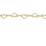 14K Yellow 3.2 mm Heart Chain Bracelet