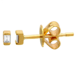 14k Yellow Gold Baguette Diamond Stud Earrings