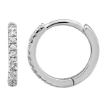 14k White Gold Diamond Mini Round Huggie Earrings