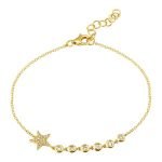 14k Yellow Gold Shooting Star Diamond Bracelet