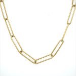 22K Yellow Gold and Platinum Paperclip Link Chain