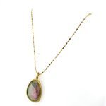 22K Gold Framed Watermelon Tourmaline