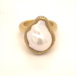 22K Gold South Sea Pearl Cocktail Ring