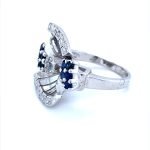 14KW Gold Diamond Sapphire Cocktail Ring