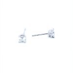 14K White Gold 4 Prong Asscher Cut Diamond Stud Earring