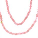 22K Free Form Pink Opal Bead Necklace