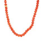 22K Gold Coral Bead Necklace