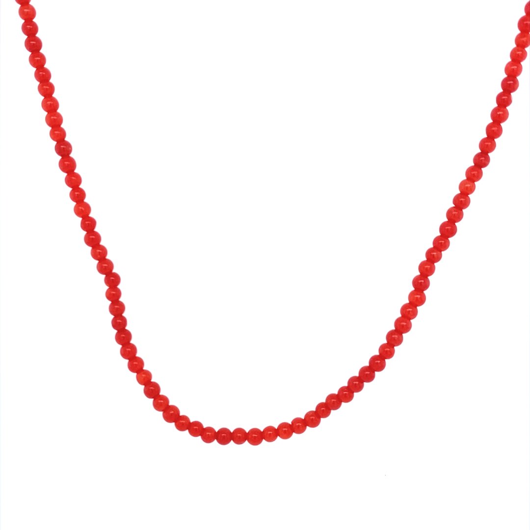 22K Gold Coral Bead Necklace