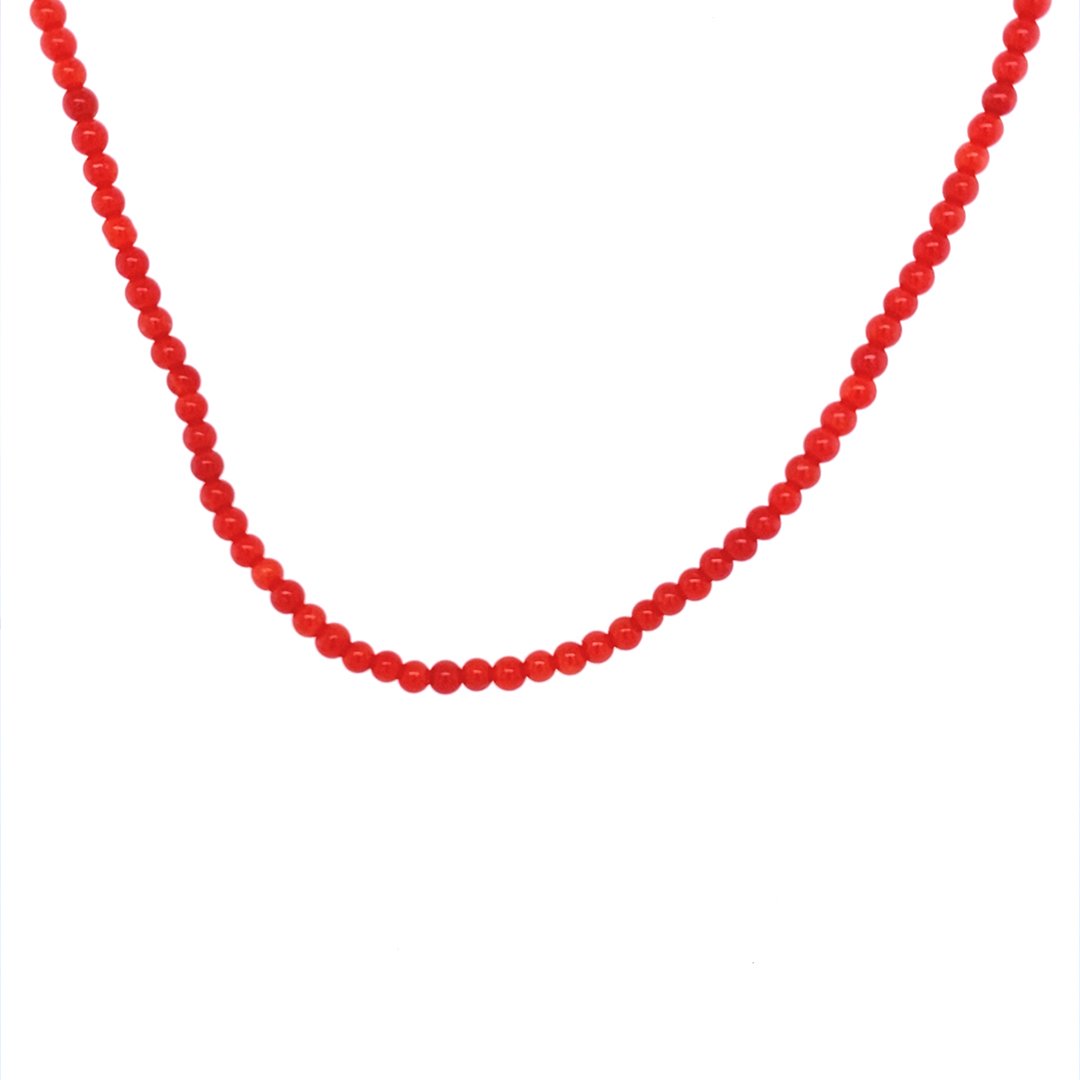 22K Gold Coral Bead Necklace