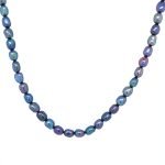 14KW Gold Black Freshwater Pearl Necklace