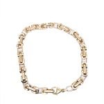 14KY Gold Fancy Links Light Weight Unisex Bracelet