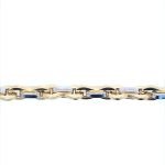 14K Yellow and White Gold Fancy Links Light Weight Chain Bracelet