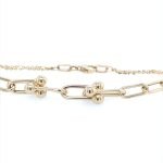 14KY Gold Fancy Links Light Weight Chain Bracelet