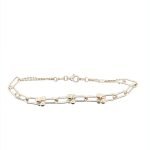 14KY Gold Fancy Links Light Weight Chain Bracelet