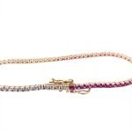 14KY Gold Diamond and Ruby Bracelet