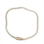 14KY Gold Diamond and Emerald Bracelet