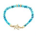 22K Knotted Turquoise Bead Bracelet