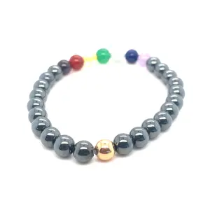 22K Gold Free Form Labradorite Bead Bracelet