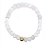 Stretch Bracelet with Rose Quartz and Gold Plated Beads