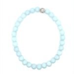 Stretch Bracelet with Aquamarine and Gold Plated Beads